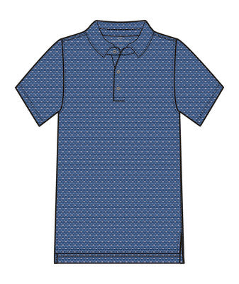 Southern Tide Driver Fintastic Frenzy Polo Ocean Channel