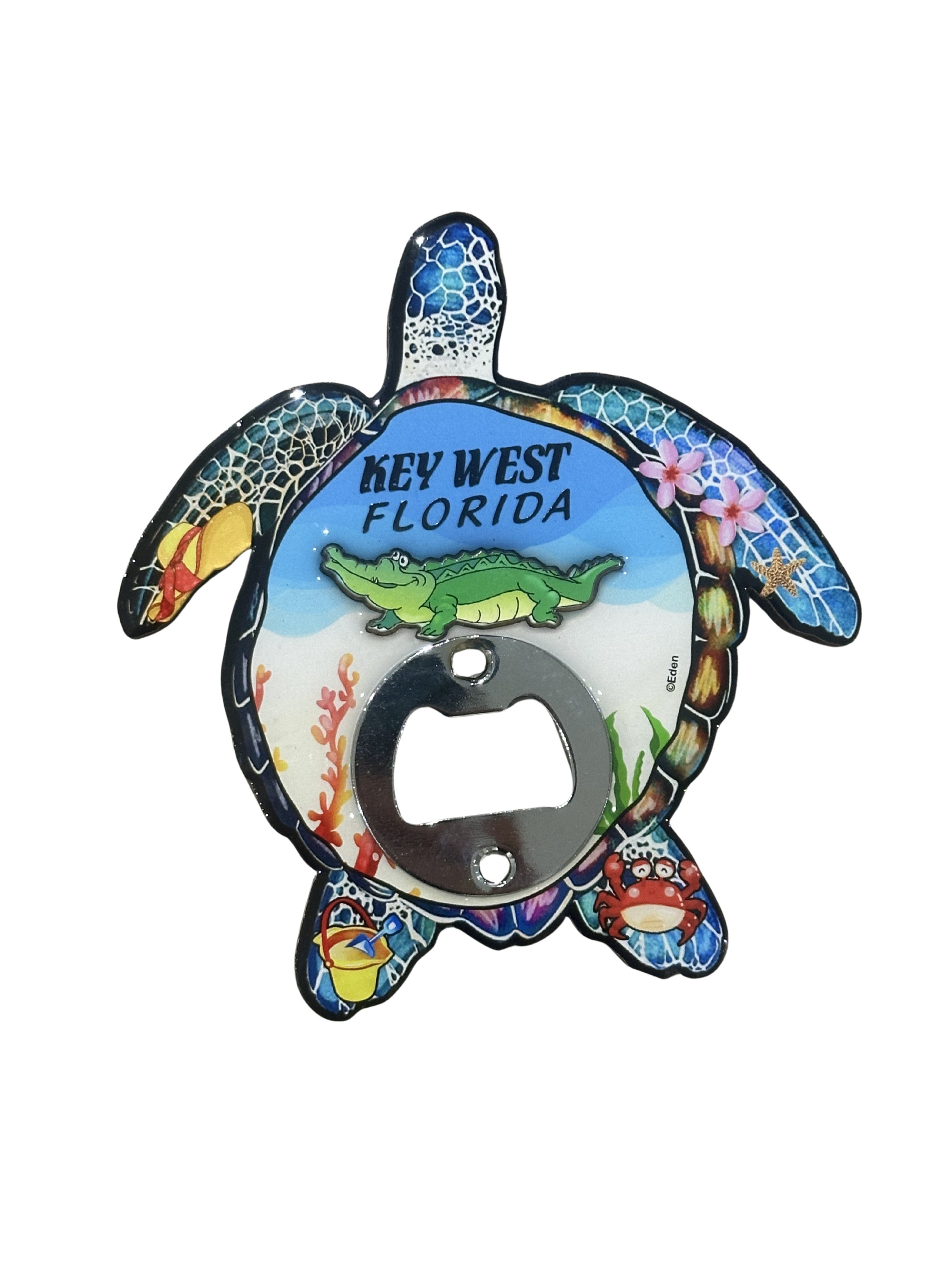 Key West Florida Sea Turtle Reef Bottle Opener Magnet