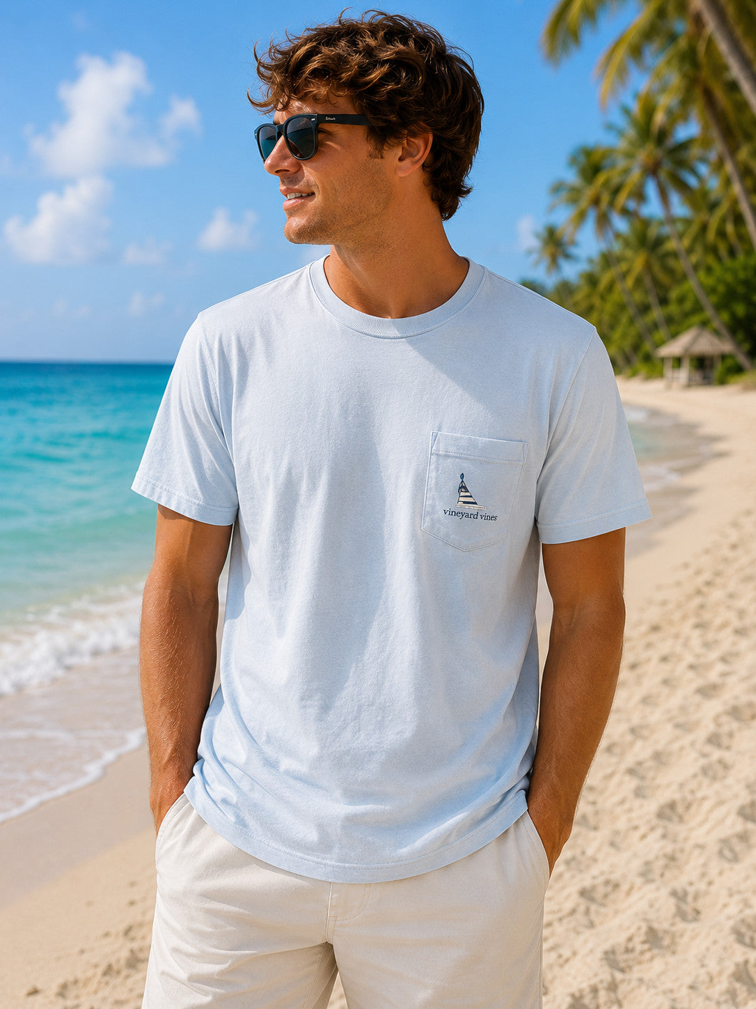 Vineyard Vines Bar Scene Key West Pocket Tee Short Sleeve