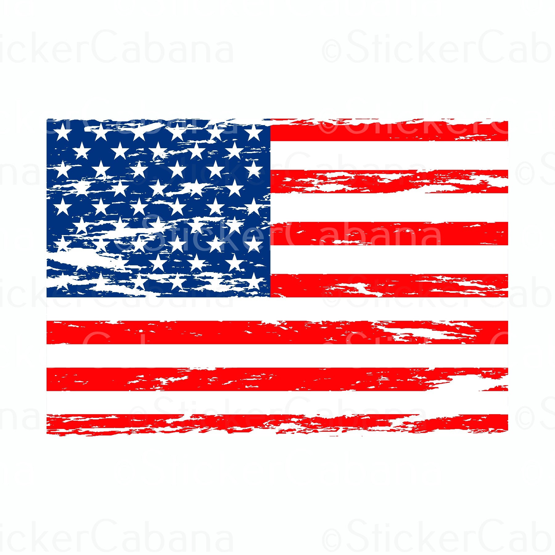 Sticker Cabana Distressed USA Flag Sticker