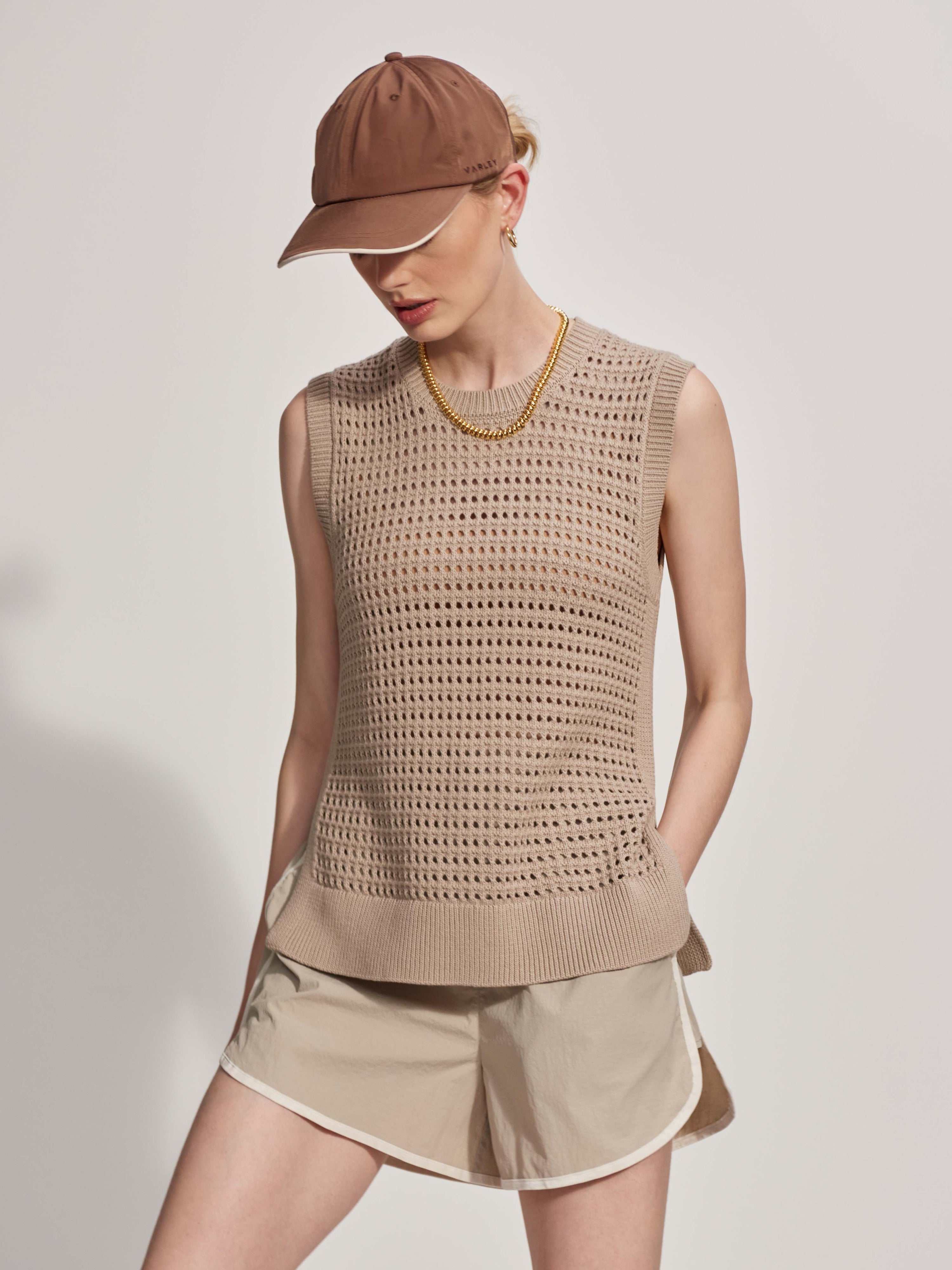 VARLEY Darin Longline Knit Tank Cashmere Stone