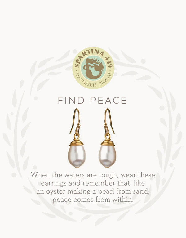 Spartina Find Peace Sea La Vie Earrings Gold