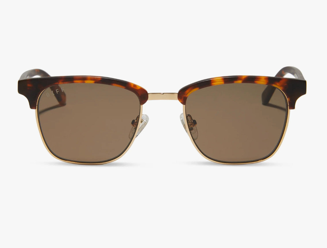 Diff Biarritz Rich Tortoise Matte Frame w/ Brown Lens Sunglasses Polarized