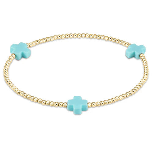 Egirl Signature Small Cross Gold Pattern 2mm FW'24 Bead Bracelet