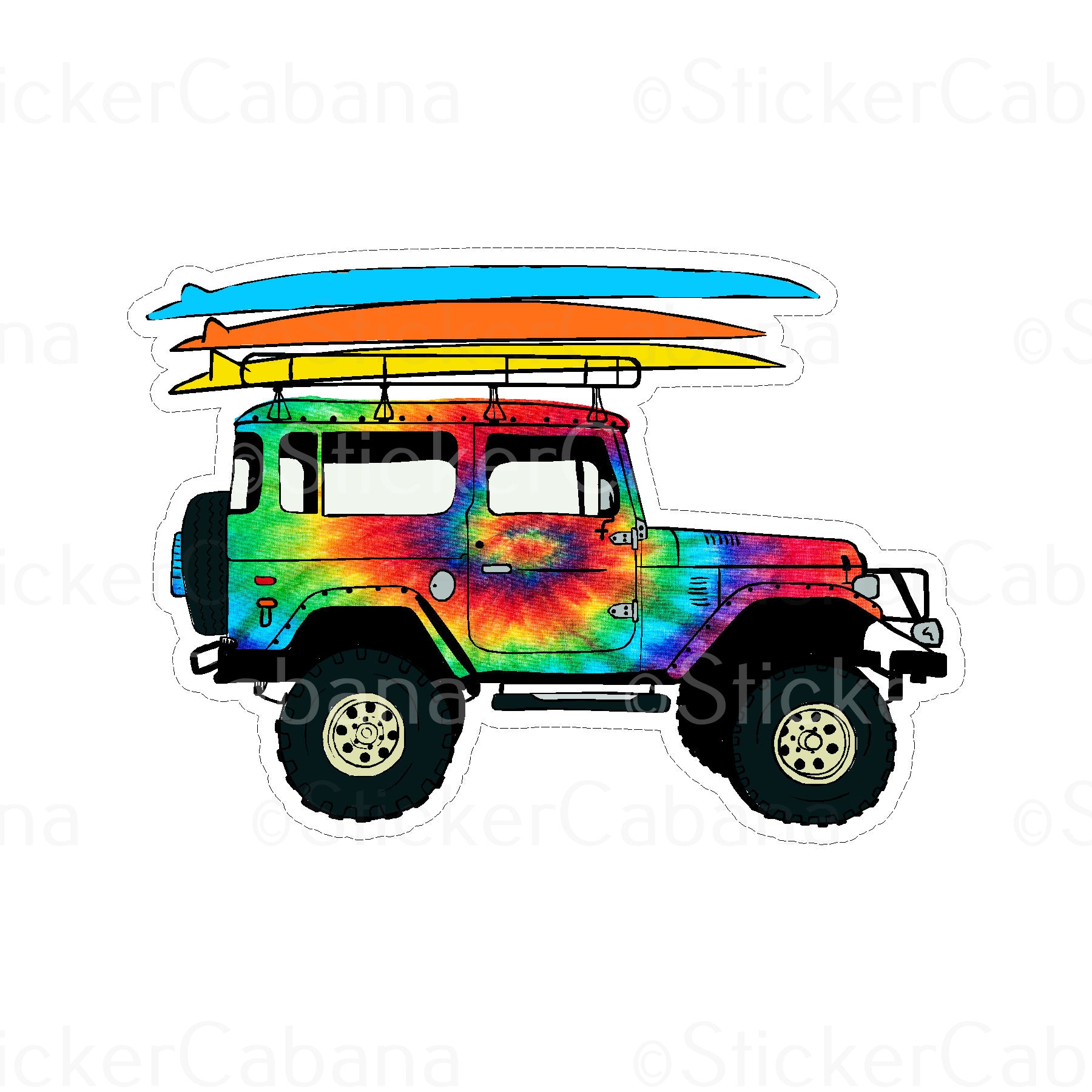 Sticker Cabana Surf Jeep Small Sticker