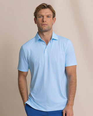 Southern Tide Paradise Shores Polo SS Tropical Breeze Blue