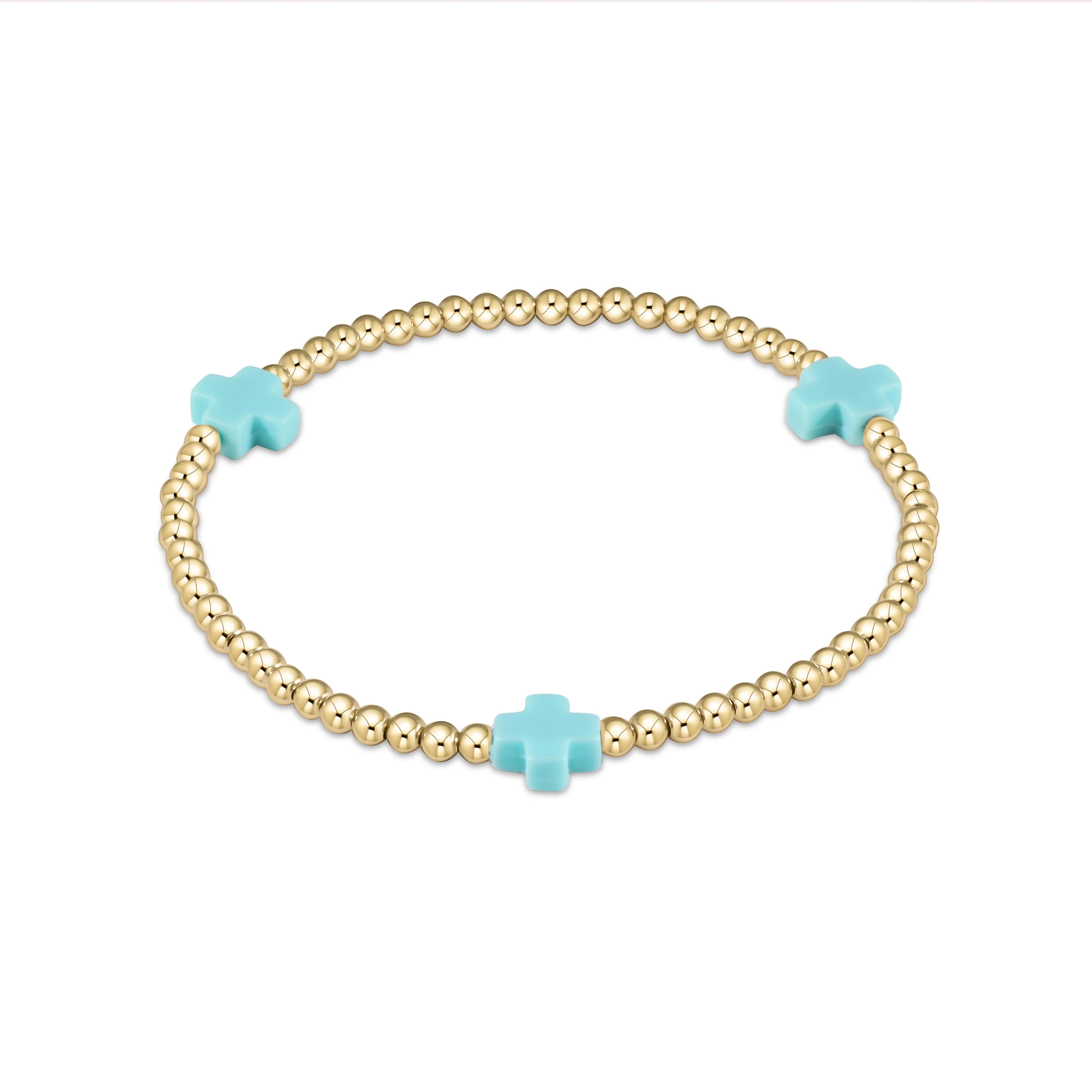 Egirl Signature Cross Gold Pattern 3mm SS'24 Bead Bracelet