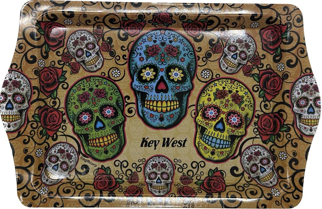 Sugar Skull Key West 10"x6" Tin Tray