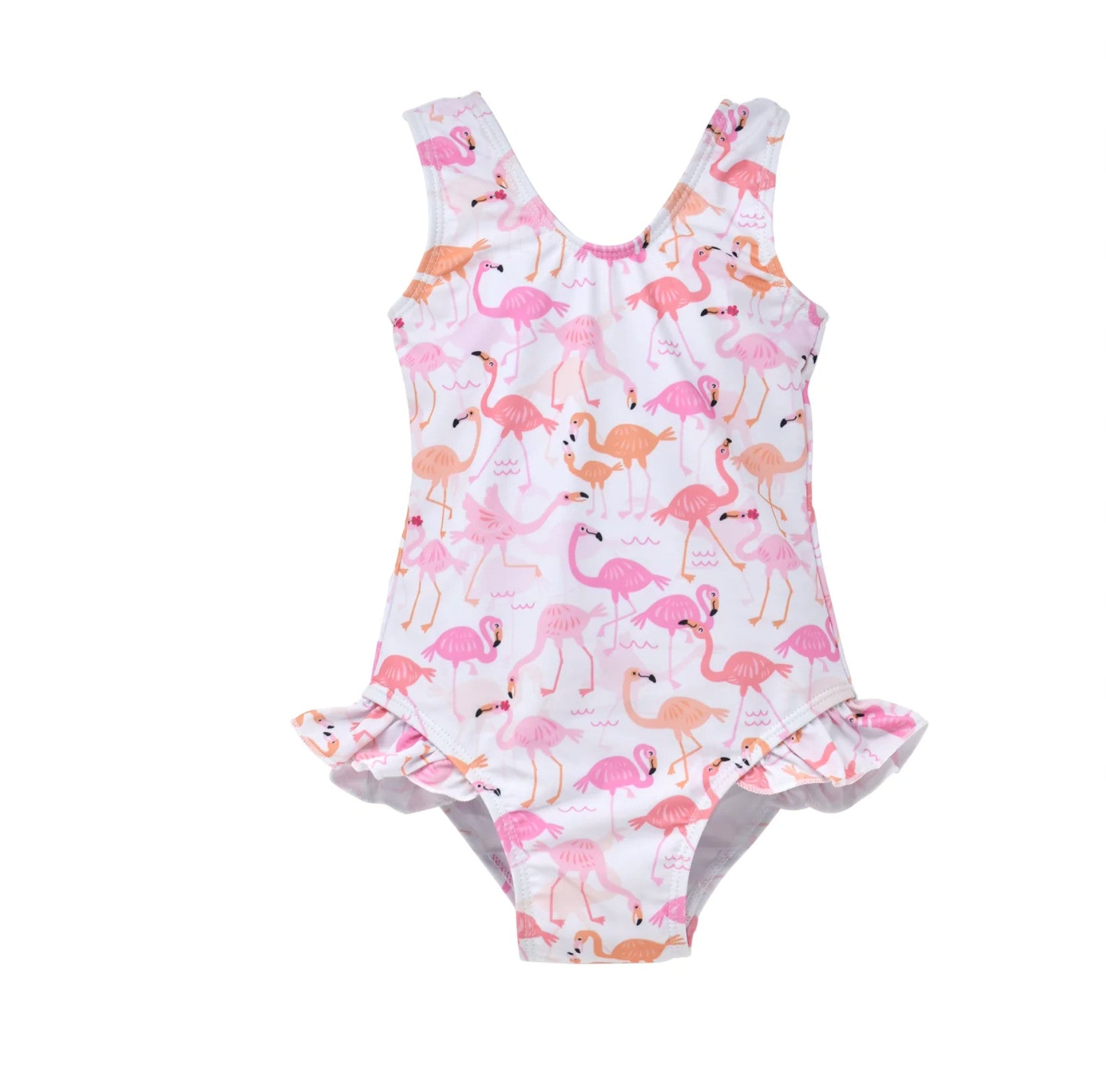 Flap Happy Delaney Hip Ruffle Swimsuit Flamingo Love