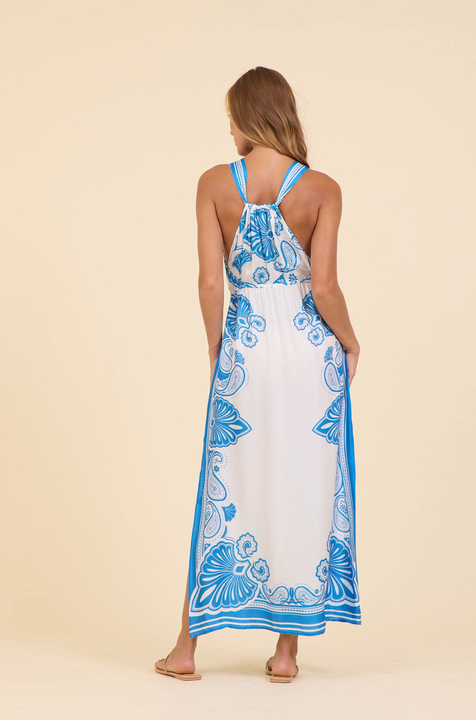 Surf Gypsy Mykonos Print Maxi Dress