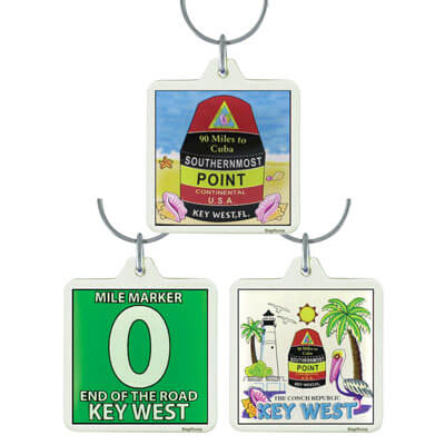 Key West Markers Lucite Keychain