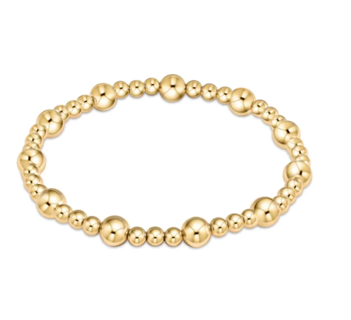 Enewton Classic Sincerity Pattern 6mm Bead Bracelet Gold