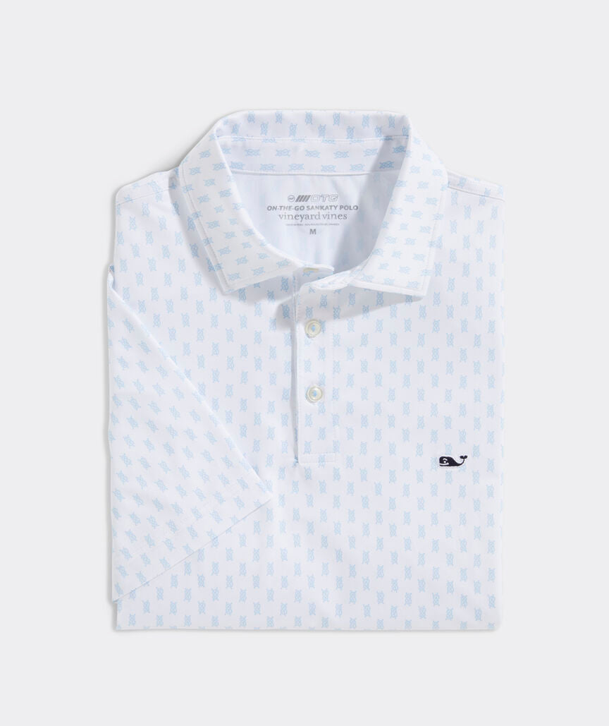 Vineyard Vines Printed Sankaty Polo Sail Knot- Jake Blue