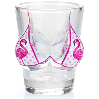 Flamingo Bikini Bust Shot Glass