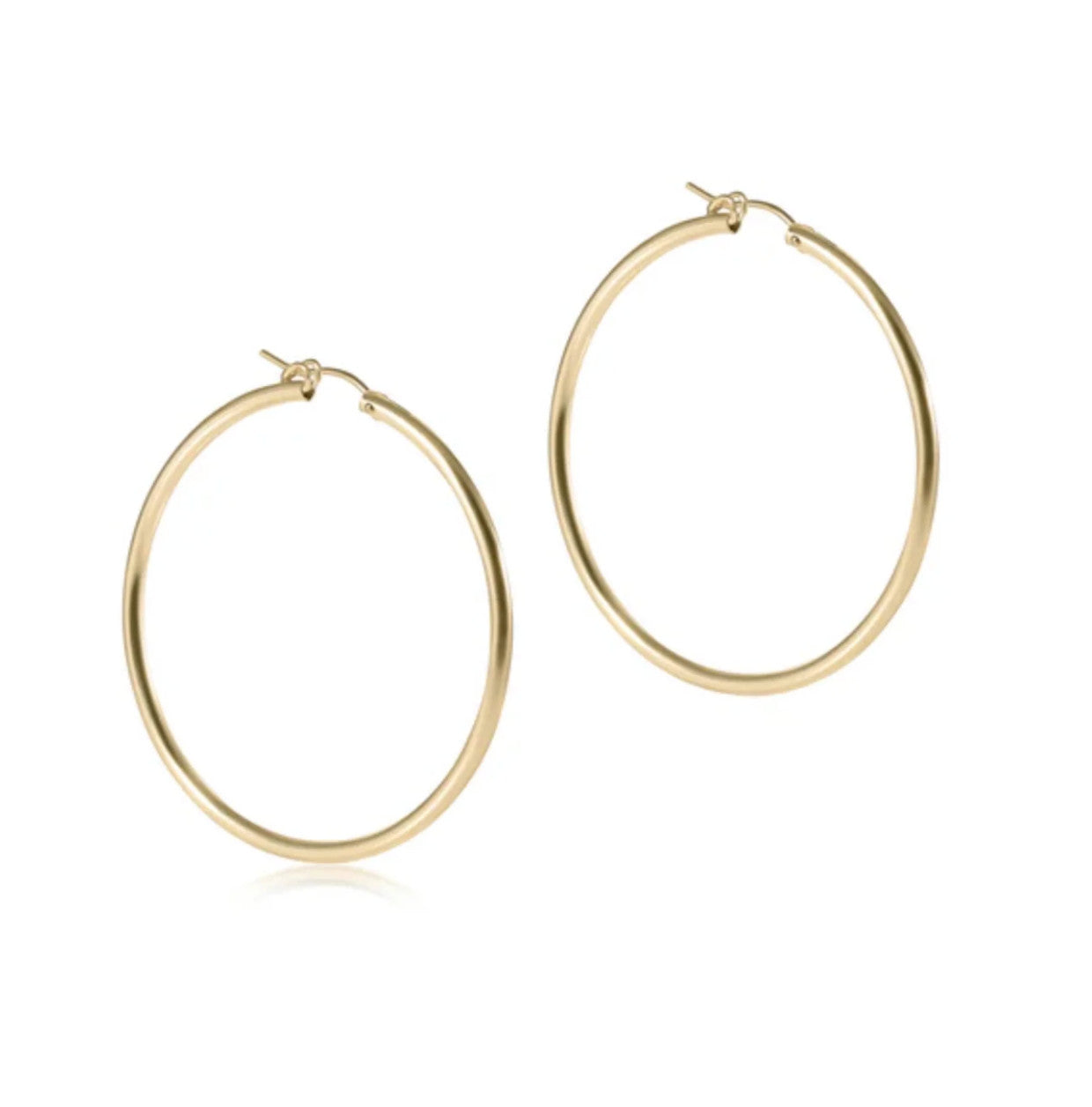 Enewton Round Smooth 2mm Hoop Earrings Gold