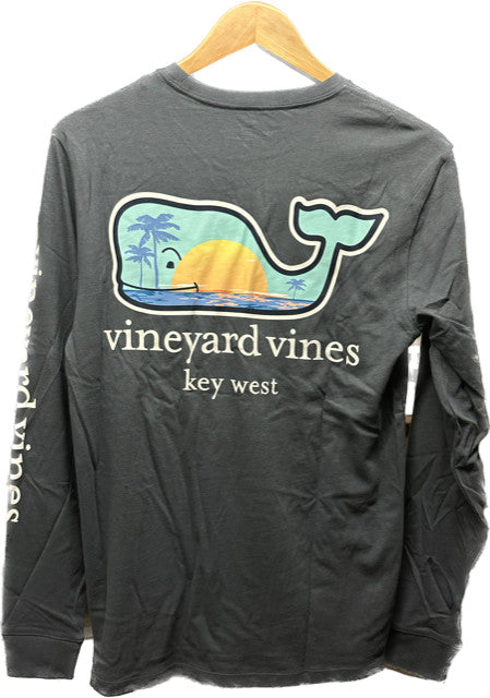 Vineyard Vines Sunset Scene Key West Pocket Tee Long Sleeve