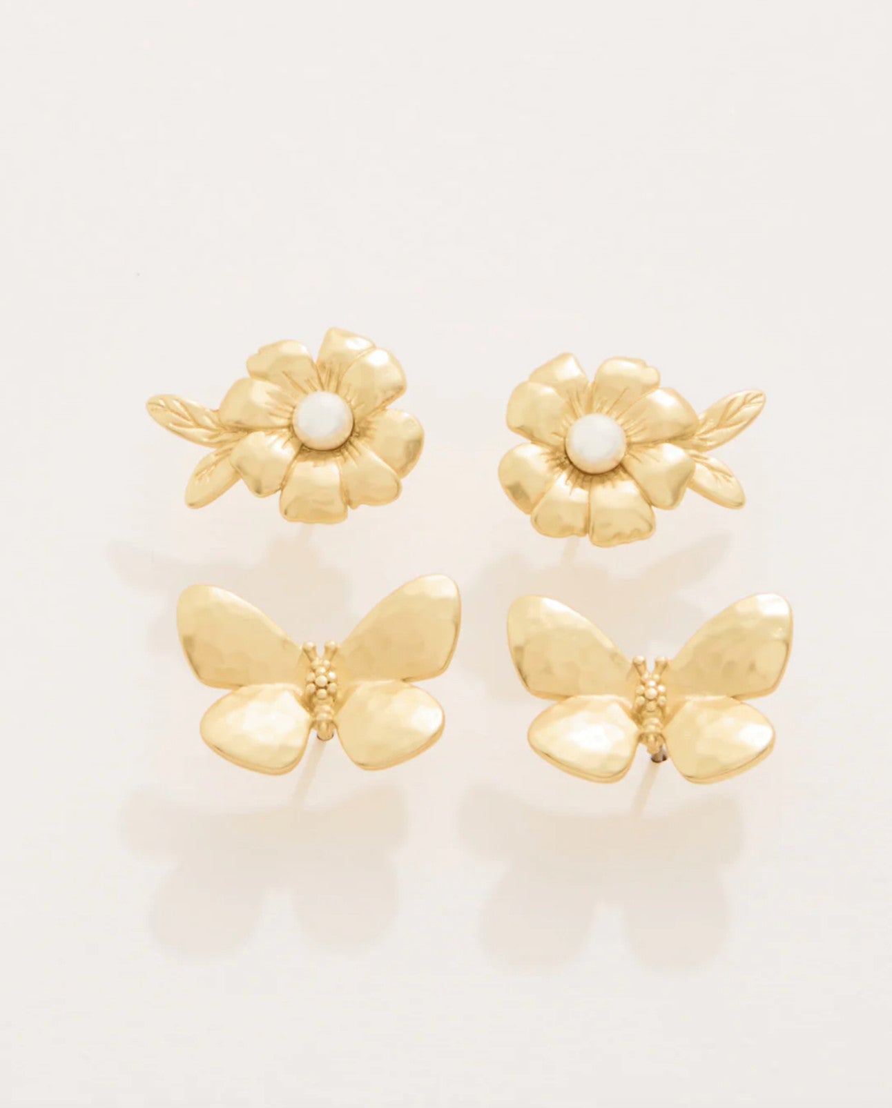 Spartina Posy Party Stud Earrings Set Gold