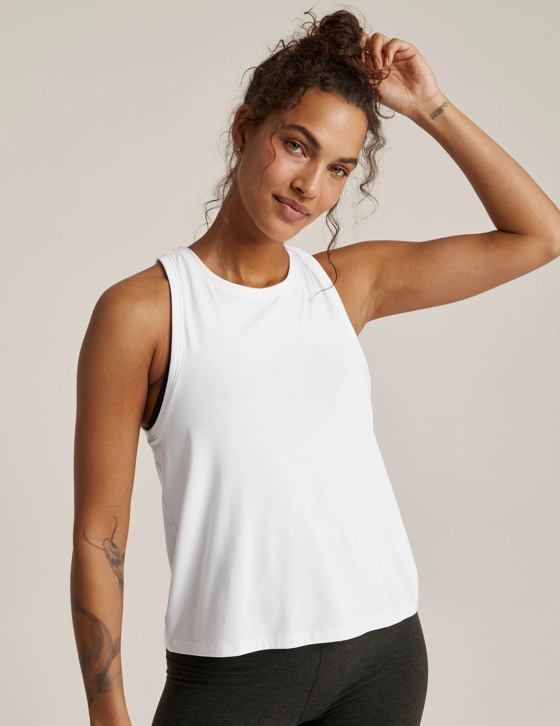 Beyond Yoga Featherweight Rebalance Tank Cloud White
