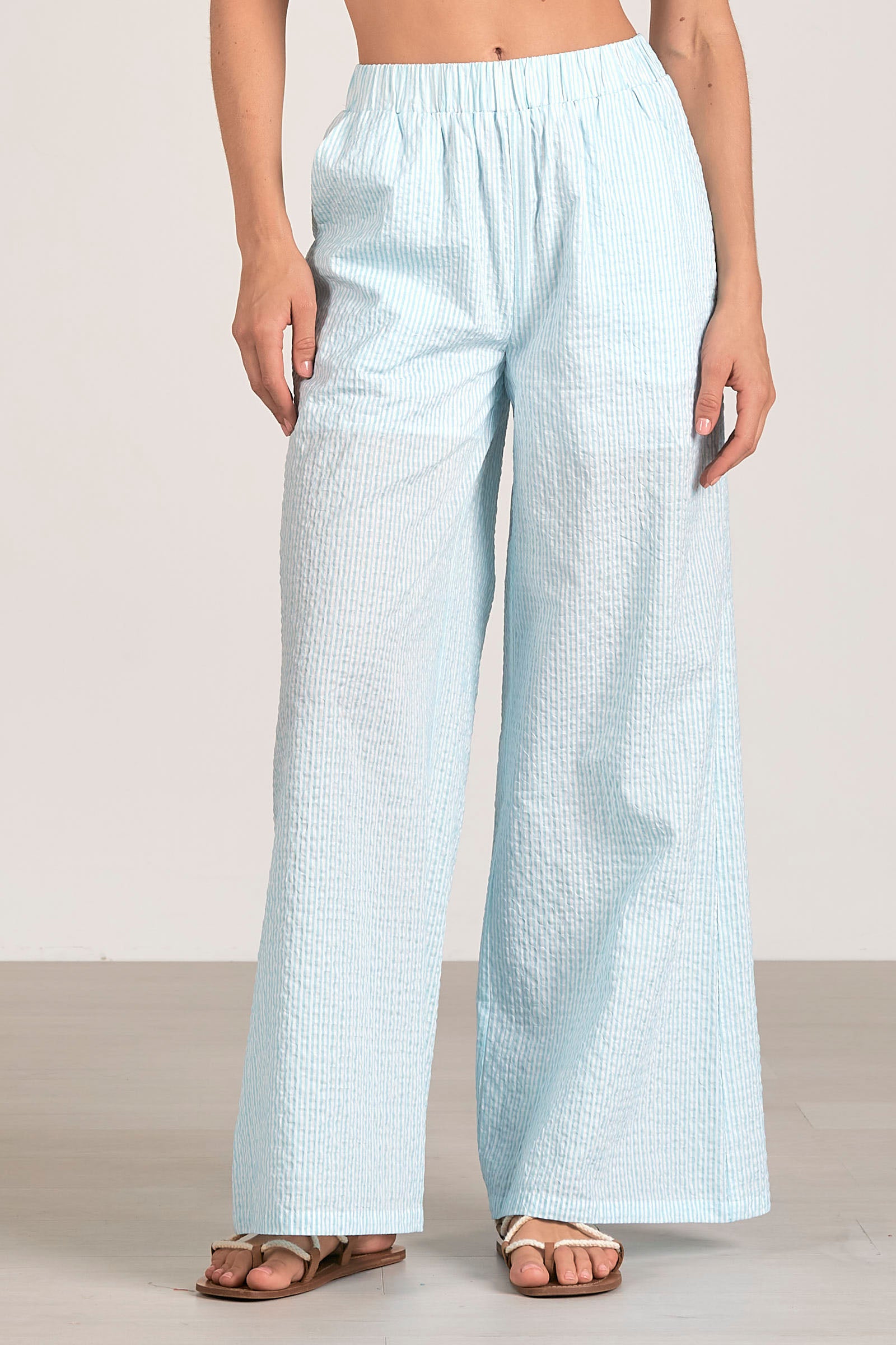 Elan Ceci Elastic Pants White/ Blue