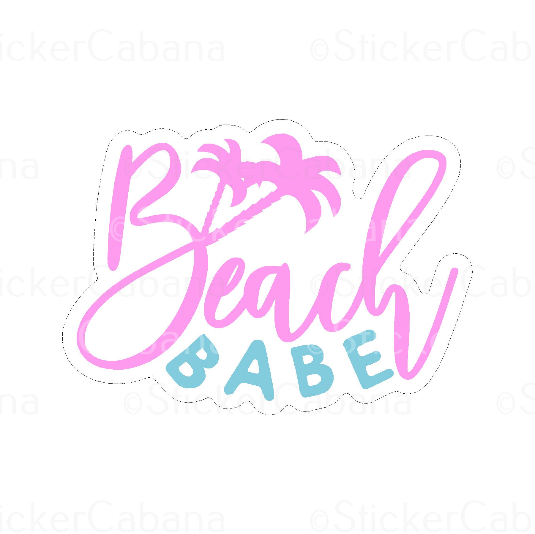 Sticker Cabana Beach Babe Small Sticker