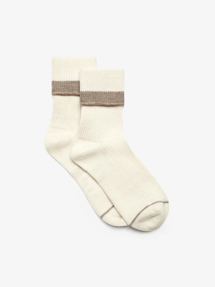 VARLEY Kerry Plush Roll Top Sock Egret/ Sandmarl