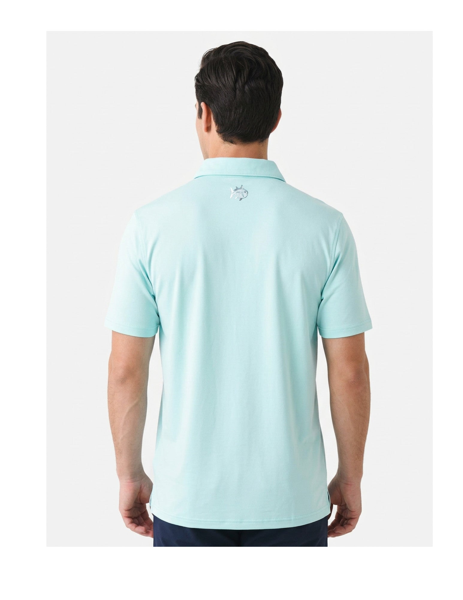 Southern Tide Key West Embroidered Coastal Breeze Performance Polo Heather Shore Blue