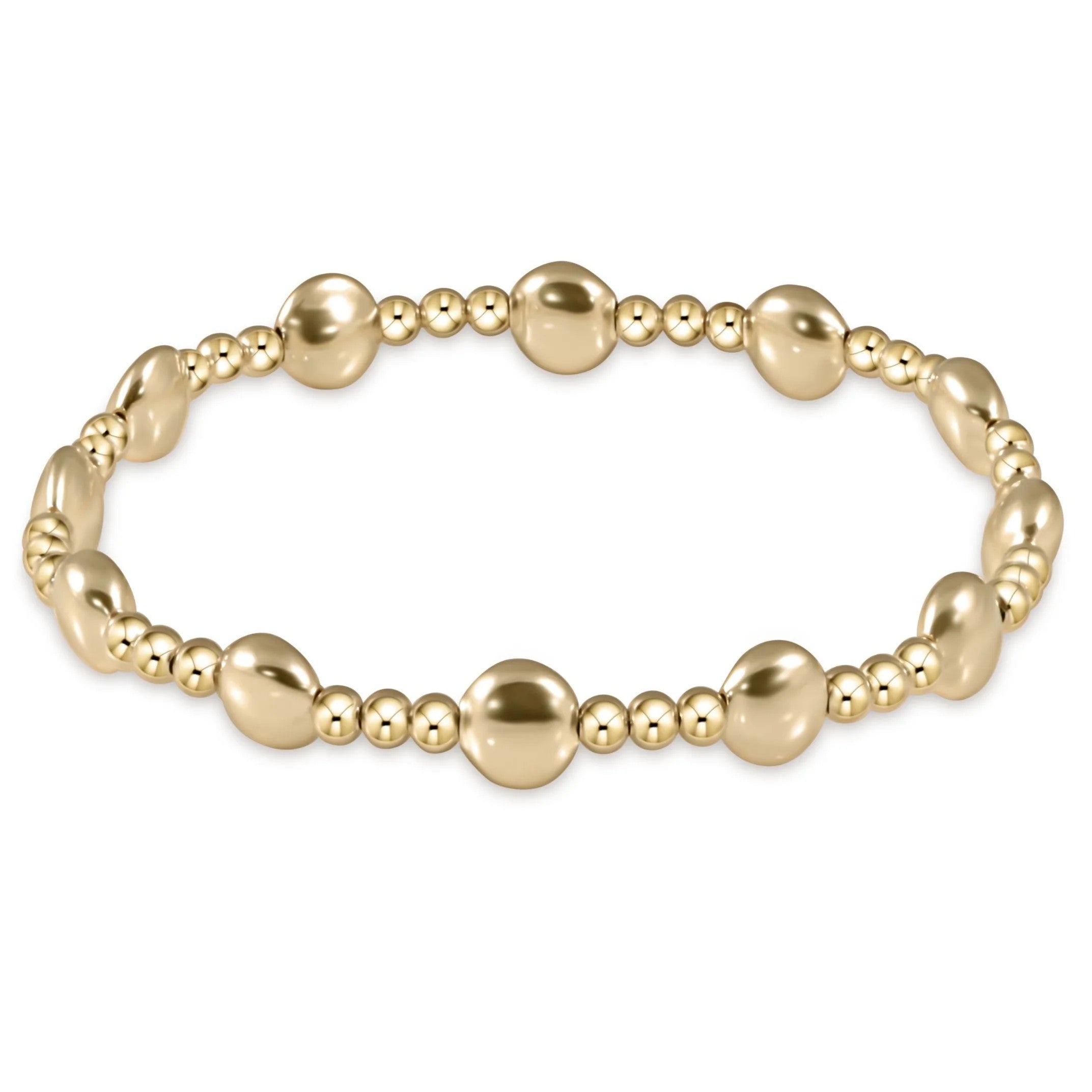 Enewton Honesty Sincerity Pattern 6mm Bead Bracelet Gold