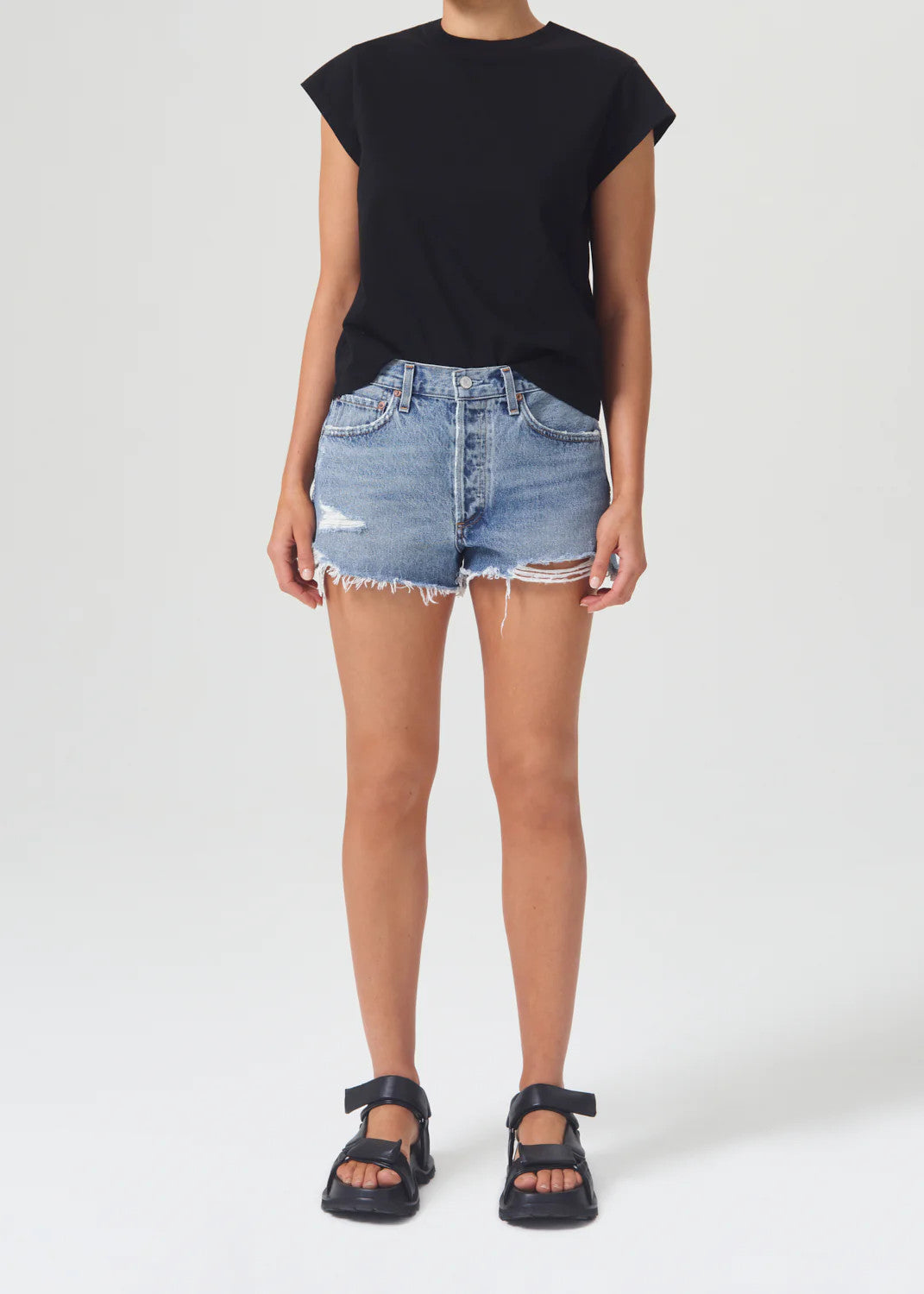 Agolde Vintage Cut Off Parker Short In Grudge