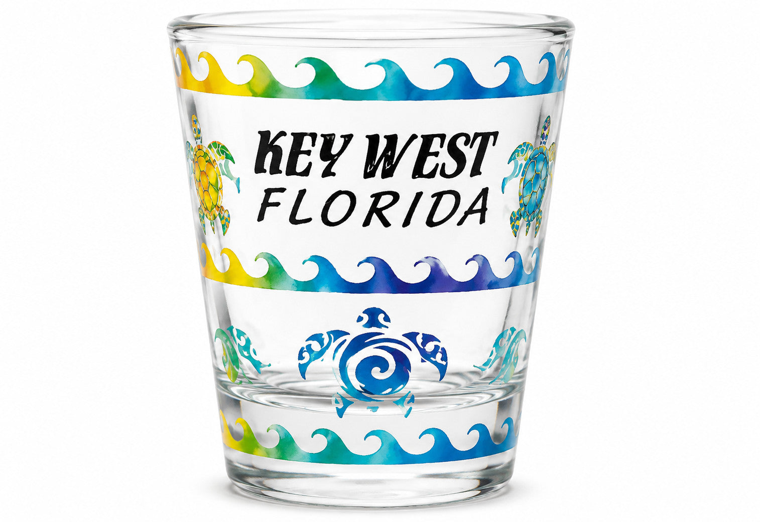 Key West Coastal Waves Shot Glass