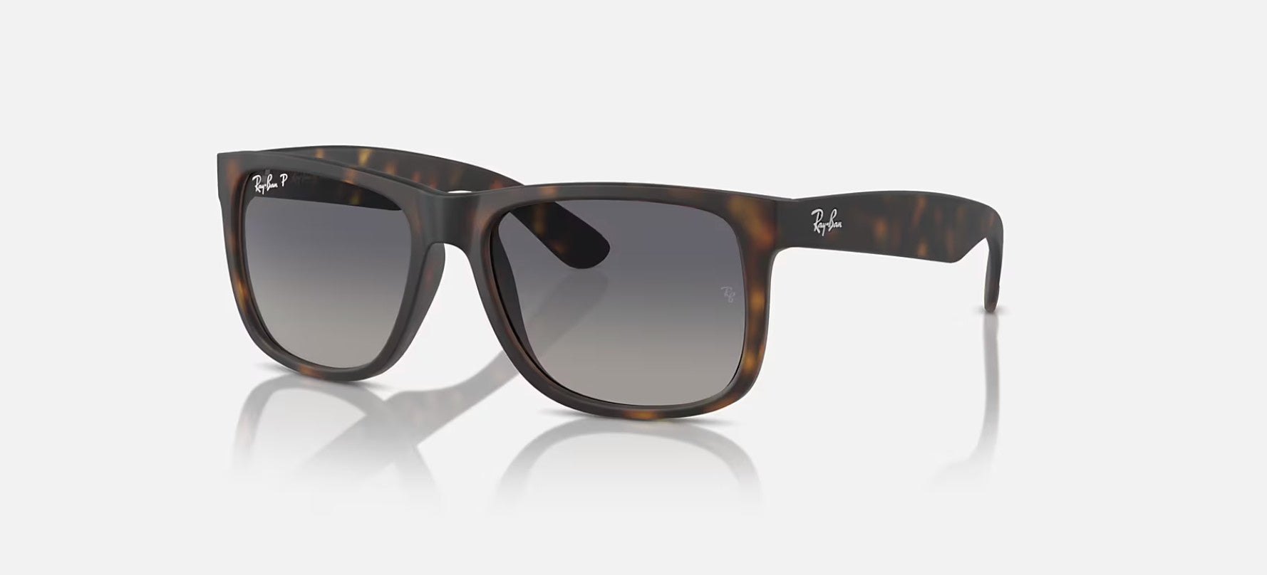 Ray Ban Justin Rubber Havana Frame w/ Grey Gradient Blue Sunglasses Polarized