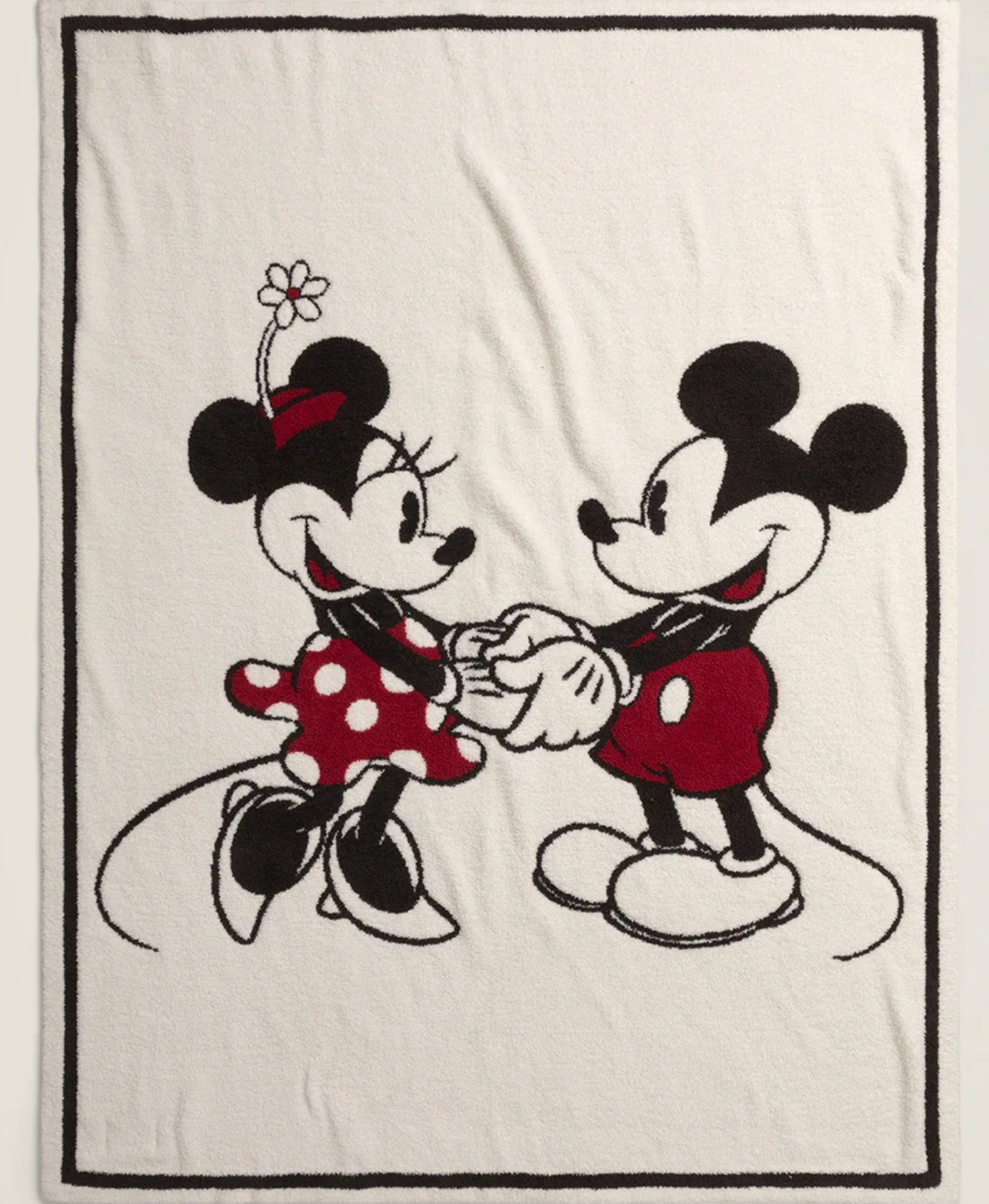 Barefoot Dreams CozyChic Classic Disney Mickey & Minnie Mouse Baby Blanket Cream Multi