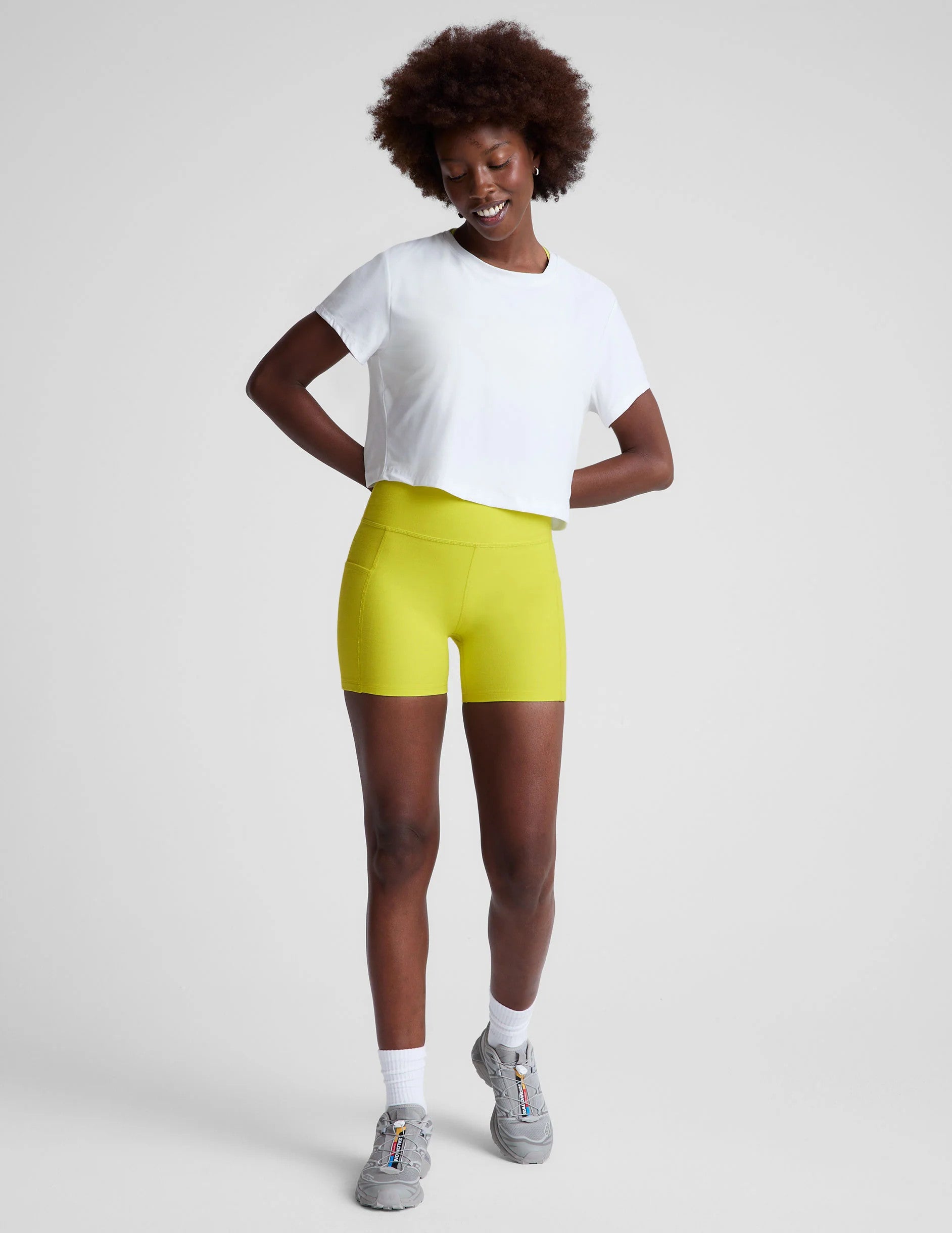 Beyond Yoga Featherweight Supreme Cropped Tee Cloud White