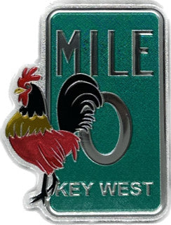 Tri Color Rooster Mile 0 Key West Magnet