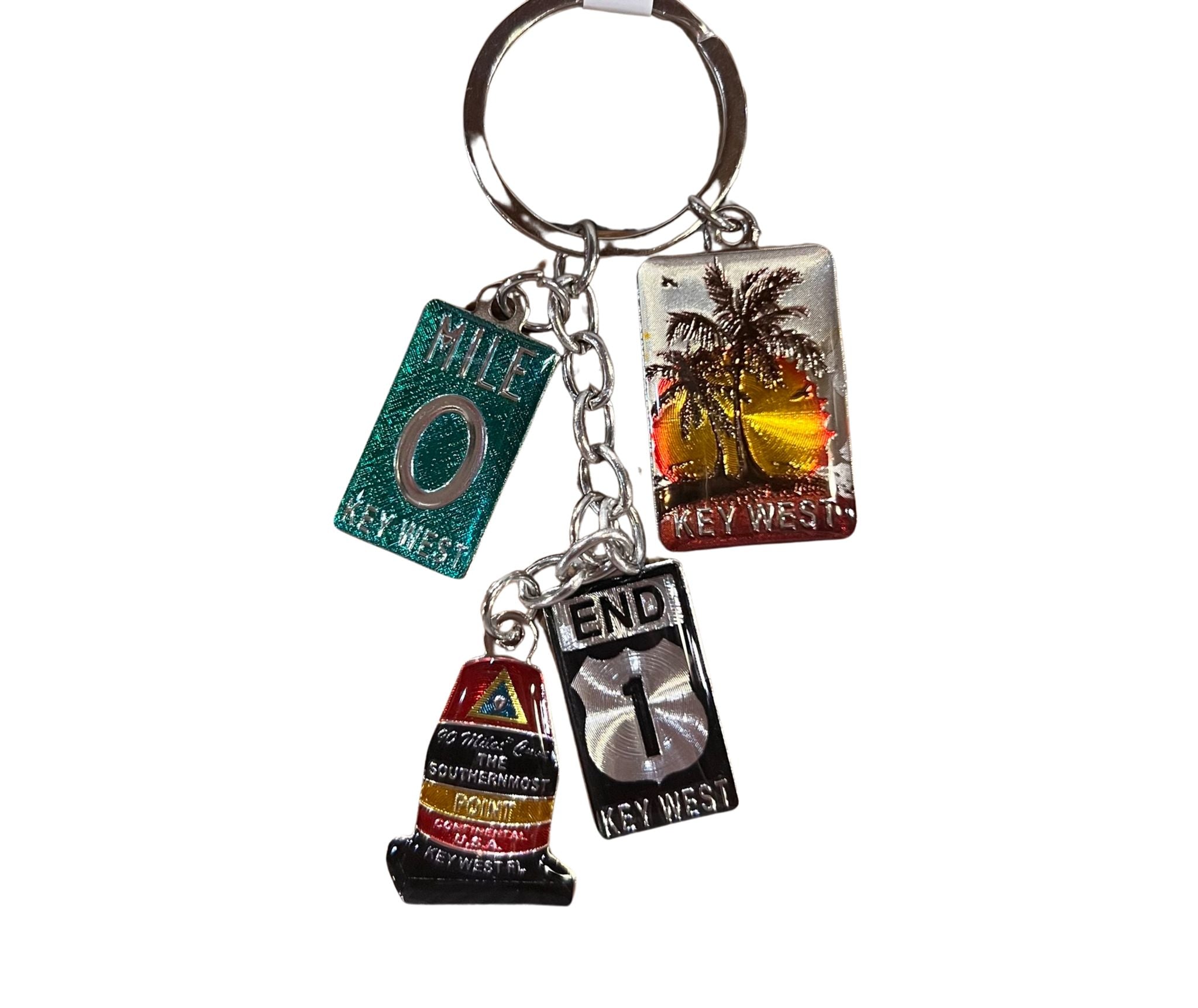 Key West Icons & Sunset Charm Keychain