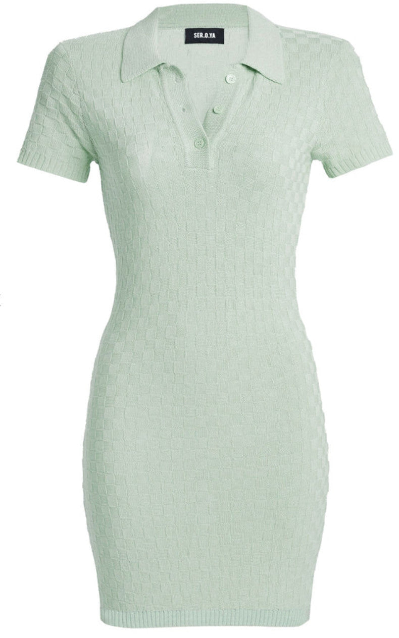 SER.O.YA Bea Knit Mini Dress Frosted Sea*