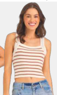 Shaddow and Fish Evelyn Stripe Knit Tank Top