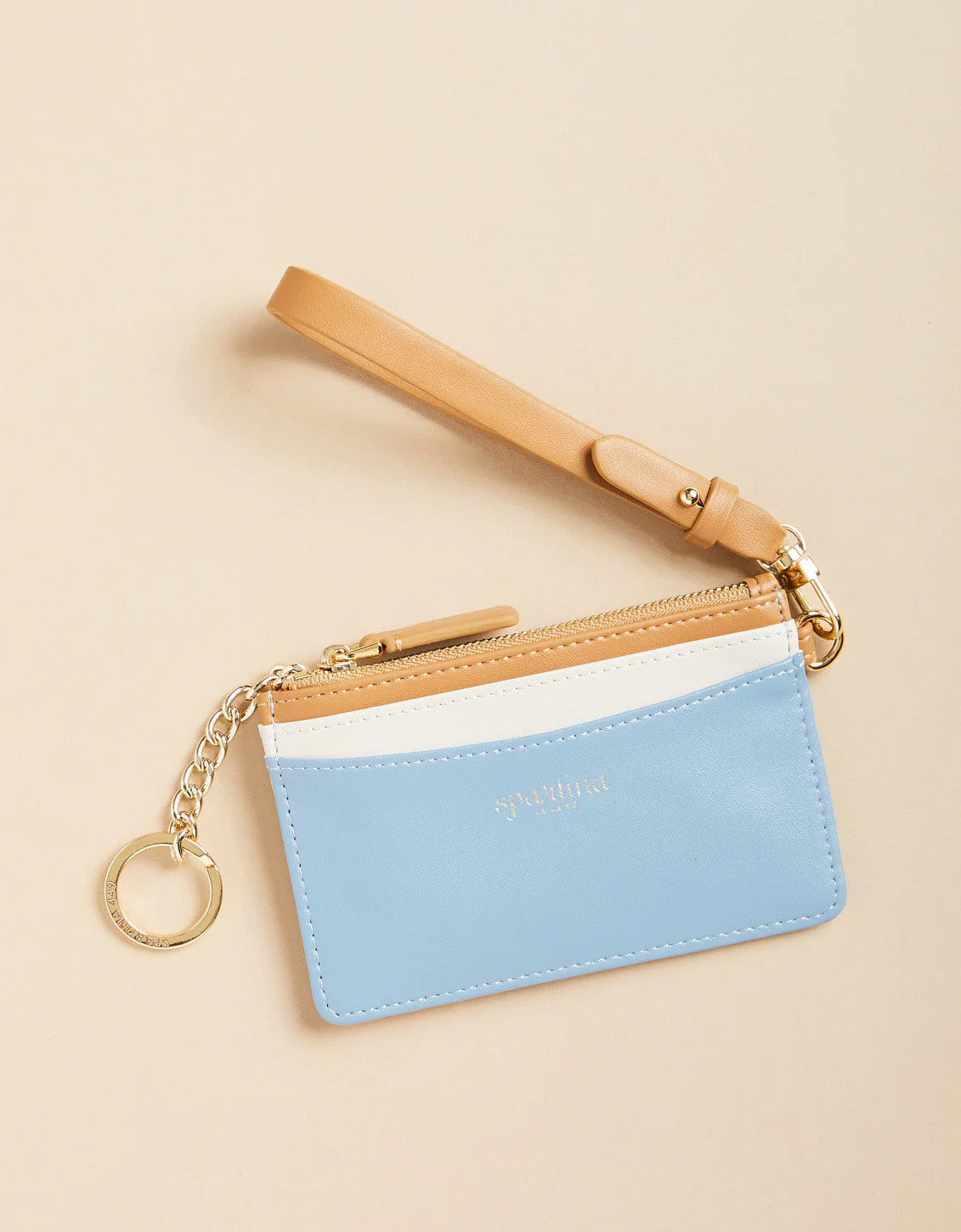 Spartina Slim Card Coin Purse Color Block Blue/Cream