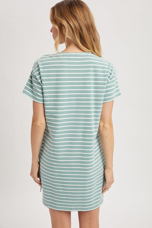 Shaddow and Fish Loraine Striped T-Shirt Mini Dress