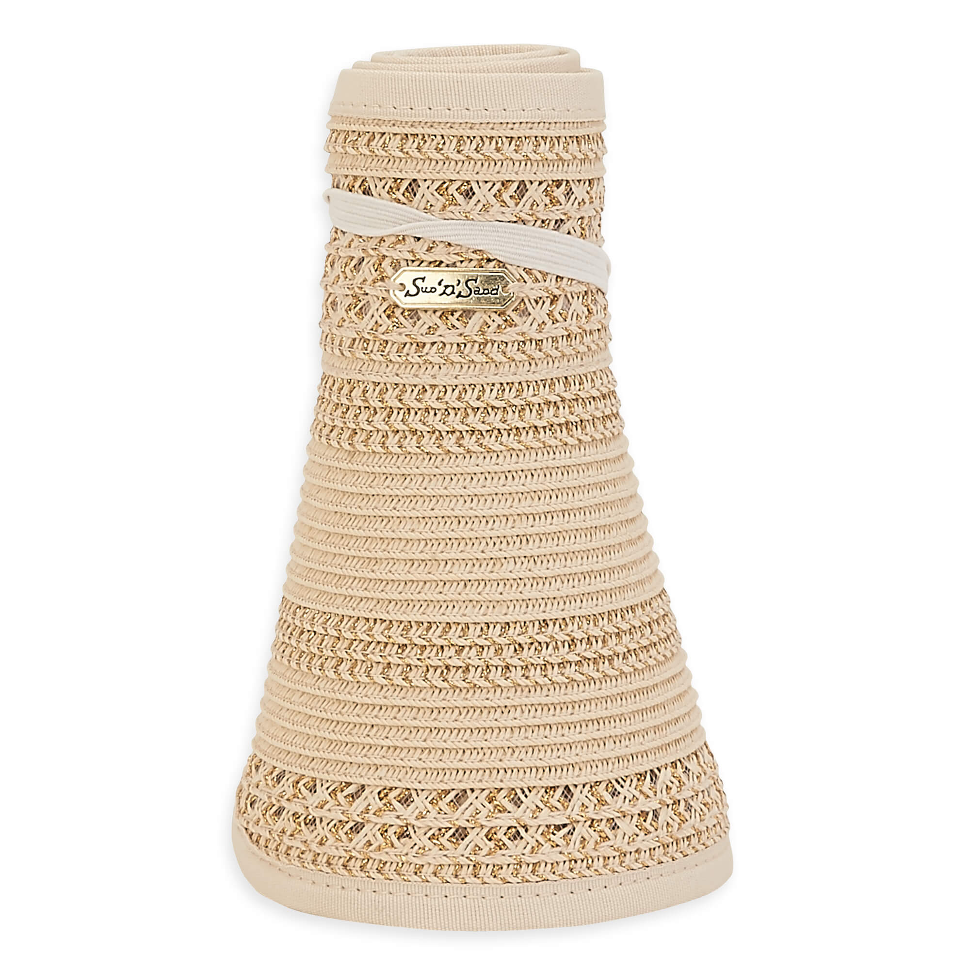Sun 'N' Sand Sasha Metallic Trim Wide Brim Visor 4" Brim