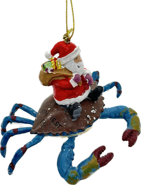 Cape Shore Blue Crab With Santa Key West Ornament