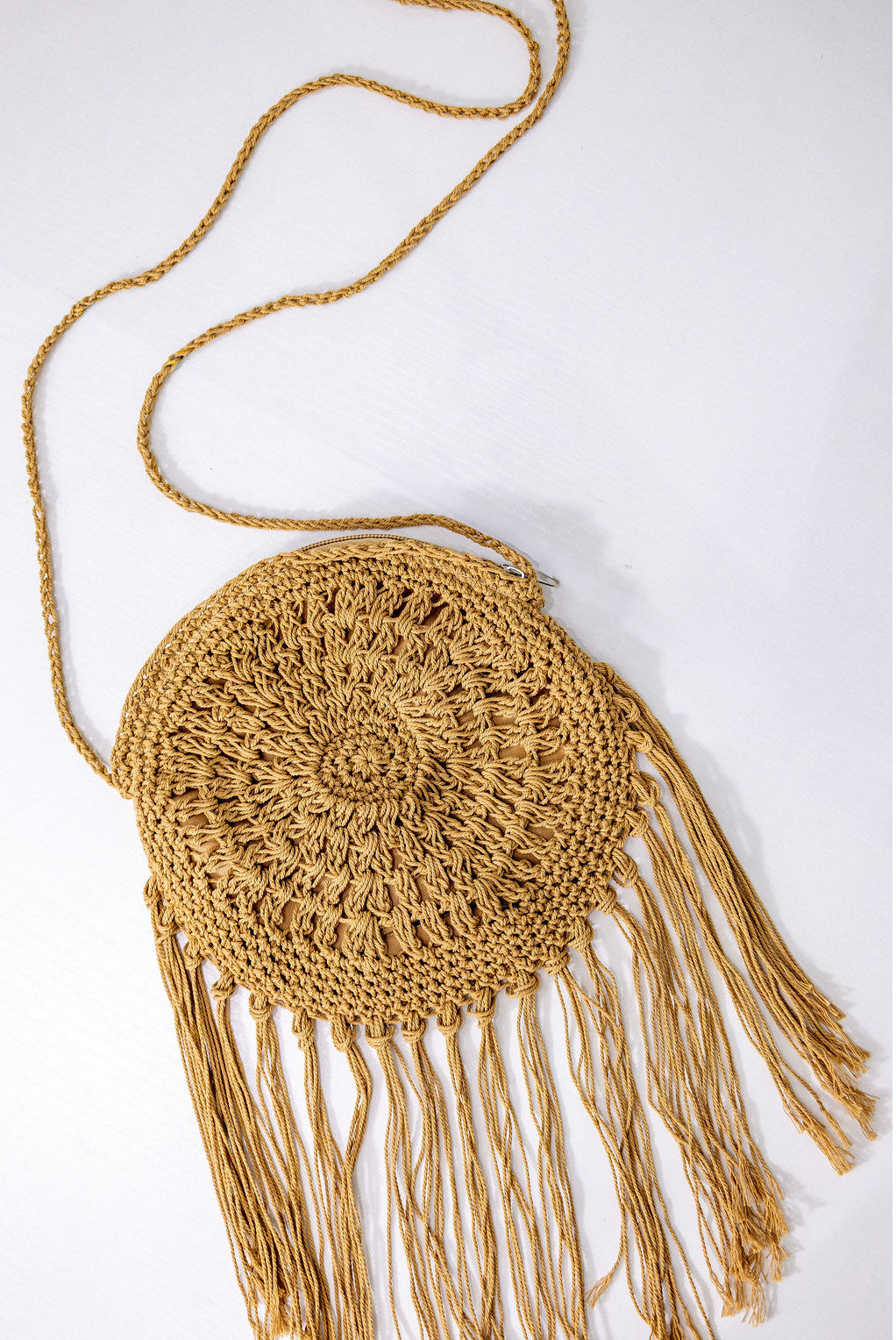Shaddow and Fish Willow Crochet Luxe Bag Tan
