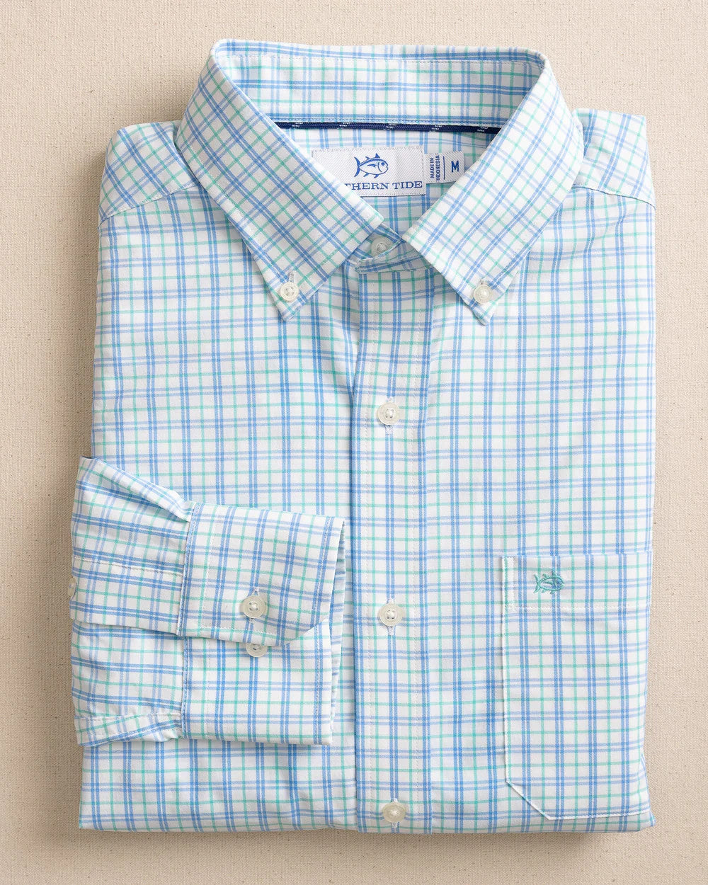 Southern Tide IC Turnberry Plaid Sportshirt LS Boat Blue