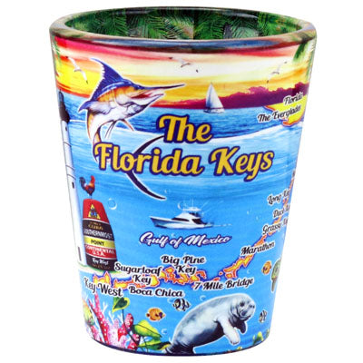 Florida Keys Map In & Out Shot Glass