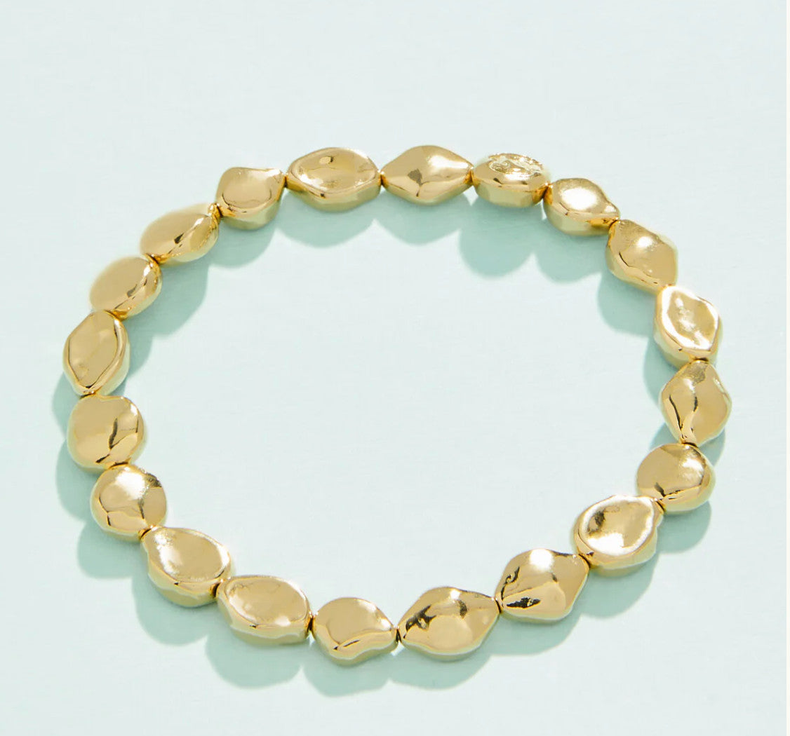 Spartina Burkes Beach Stretch Bracelet Gold Pearls