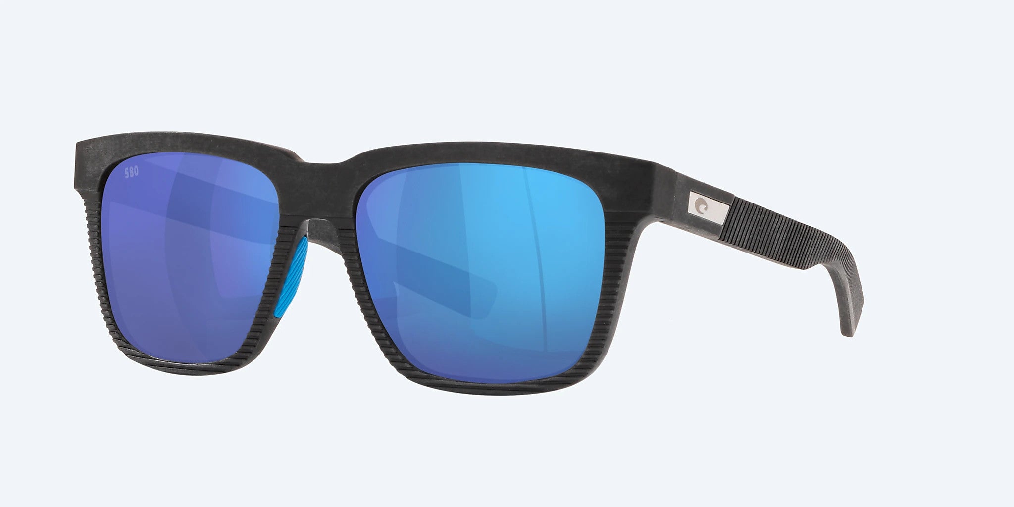 Costa Pescador Net Gray/Blue Rubber Frame w/ Blue Mirror Lens 580G Sunglasses Polarized