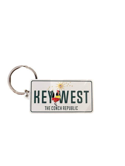 License Key West & Rooster Plate Keychain