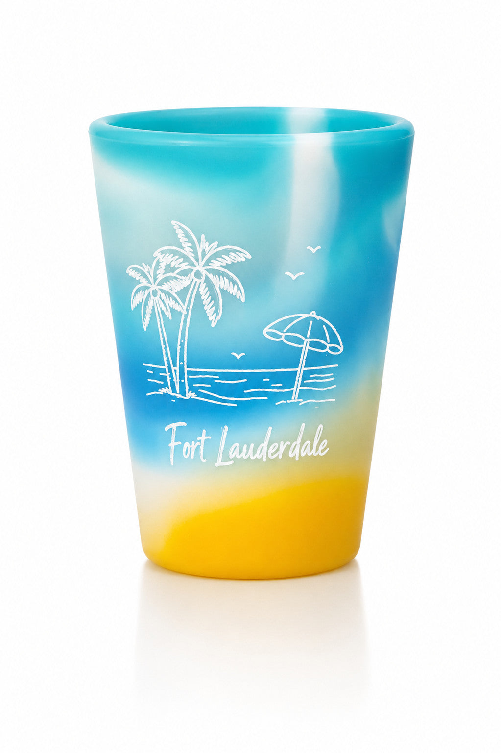 Silipint Beach Scene Fort Lauderdale 1.5oz Shot Glass Shoreline