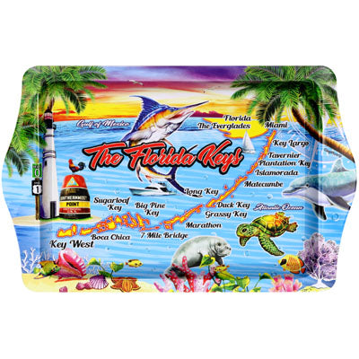 Florida Keys Map 10"x6" Tin Tray