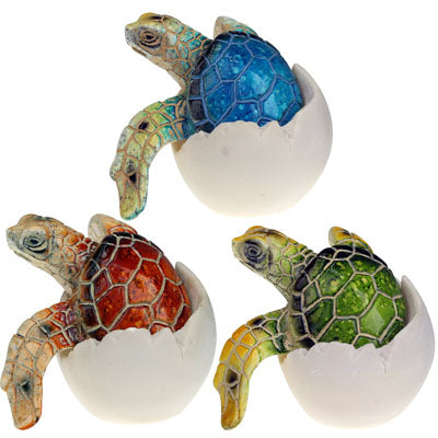 Turtle Baby Hatching Resin Figurine