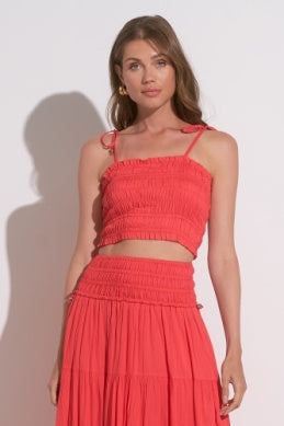 Elan Kyle Crop Top Red Coral